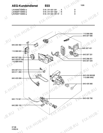 Взрыв-схема стиральной машины Aeg LAV60650-W - Схема узла Electrical equipment