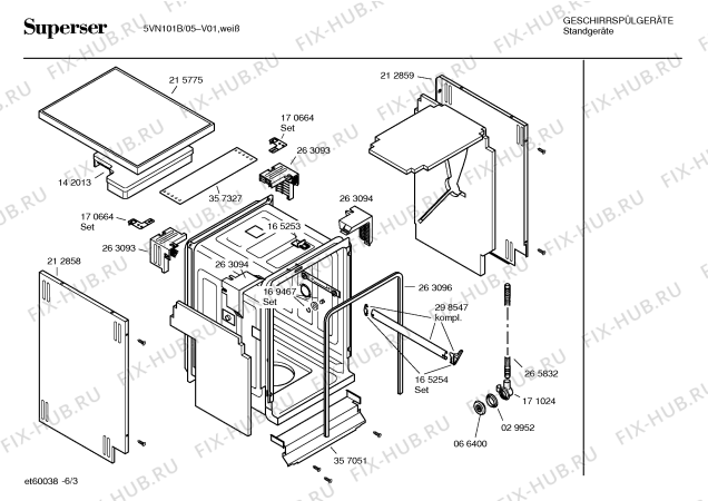 Схема №4 5VN101B с изображением Инструкция по эксплуатации для электропосудомоечной машины Bosch 00580512