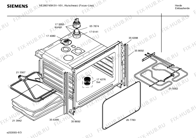 Схема №6 HE28074SK с изображением Инструкция по эксплуатации для плиты (духовки) Siemens 00528083