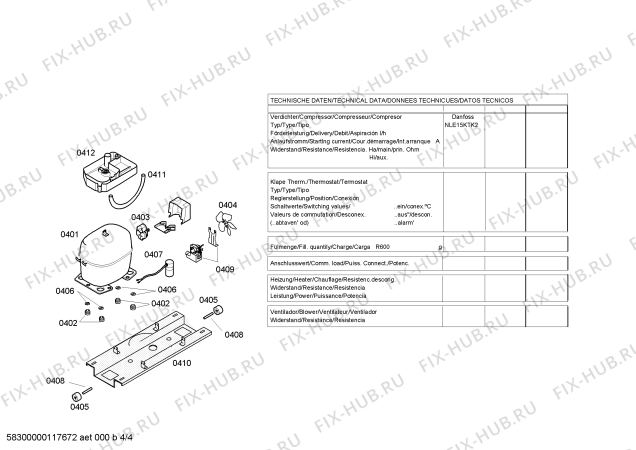 Взрыв-схема холодильника Bosch KGU40M70K - Схема узла 04