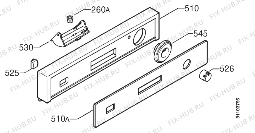 Взрыв-схема посудомоечной машины Zanussi ZDM6837W - Схема узла Command panel 037