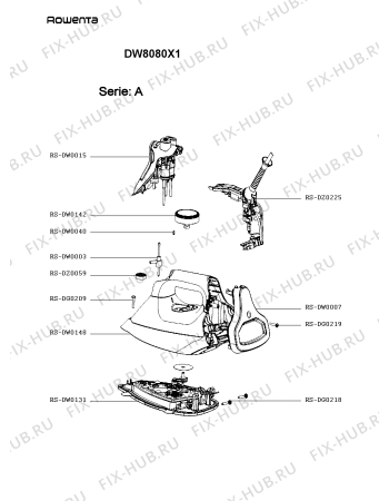 Схема №1 DW8080U1 с изображением Ручка для электроутюга Rowenta RS-DW0148