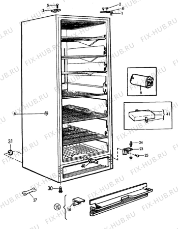 Взрыв-схема холодильника Zanker GS321 - Схема узла C10 Cabinet