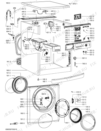 Схема №1 WA PLUS 622 BW с изображением Декоративная панель для стиральной машины Whirlpool 481010432640
