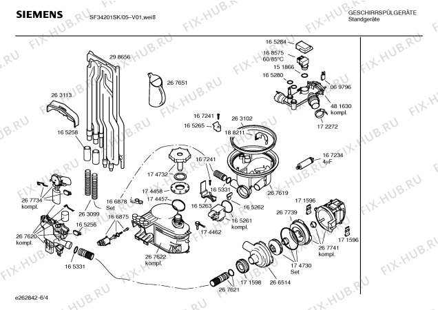 Взрыв-схема посудомоечной машины Siemens SF34201SK - Схема узла 04