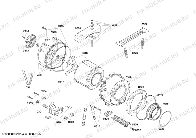 Взрыв-схема стиральной машины Siemens WM14E4F1 E 14.4F - Схема узла 03