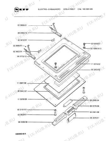 Взрыв-схема плиты (духовки) Neff 195305435 1078.41PWS-7 - Схема узла 04