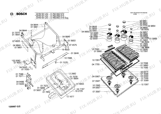 Схема №1 0750842013 GHM64UG с изображением Термоэлемент для электропечи Bosch 00042918