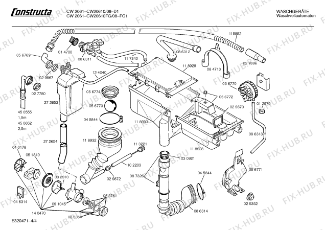 Взрыв-схема стиральной машины Constructa CW20610 CW2061 - Схема узла 04