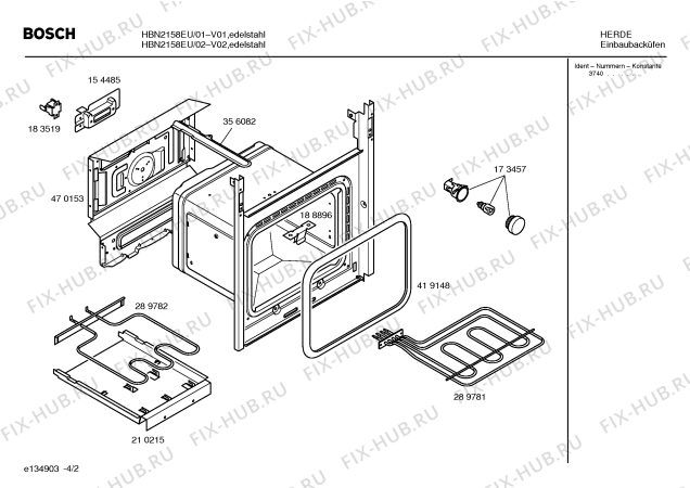 Взрыв-схема плиты (духовки) Bosch HBN2158EU - Схема узла 02