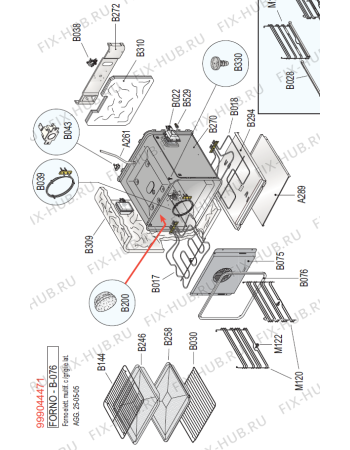 Взрыв-схема плиты (духовки) Asko CG9631 (200137, CT66XHQ) - Схема узла 02