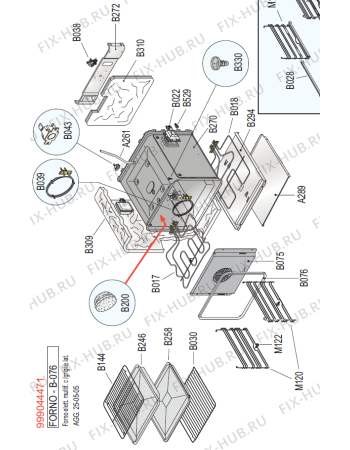 Взрыв-схема плиты (духовки) Gorenje CG9630 (179317, CT66XHQ) - Схема узла 02