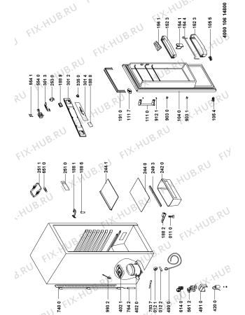 Схема №1 PRC 331I A+ с изображением Дверка для холодильной камеры Whirlpool 481010595385