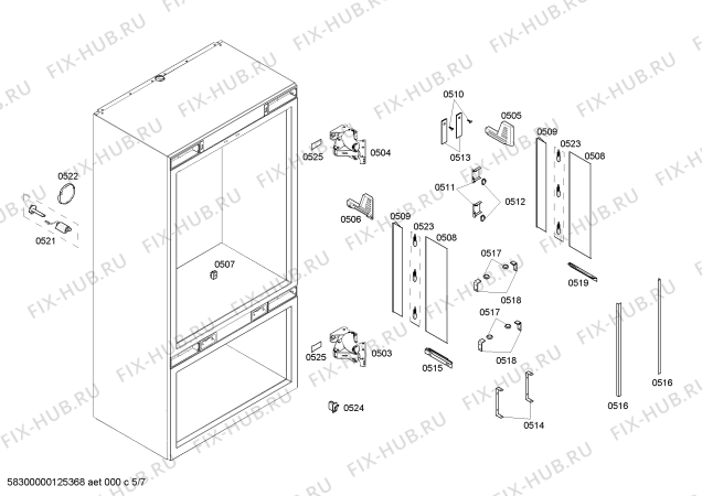 Схема №5 RB491200 с изображением Монтажный набор для холодильника Bosch 00664197