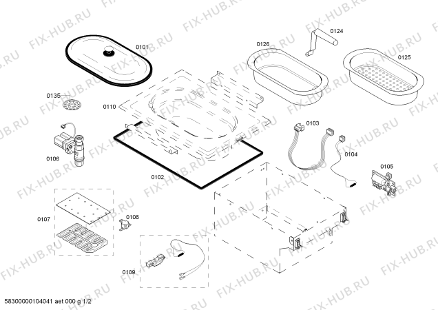 Схема №2 VK411610 с изображением Силовой модуль для духового шкафа Bosch 00494942