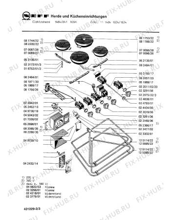 Взрыв-схема плиты (духовки) Neff 1114841634 1484/241NCSK - Схема узла 03
