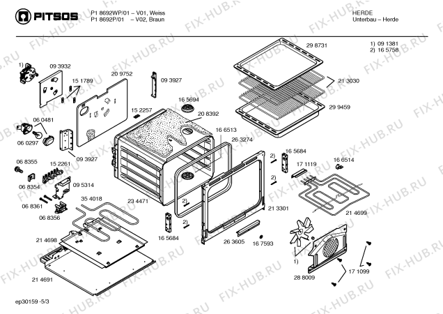 Схема №3 P1C7687P с изображением Панель управления для электропечи Bosch 00354192