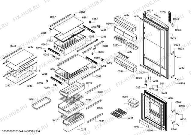Схема №2 KGN57PI26N с изображением Крюк для холодильника Bosch 00620349