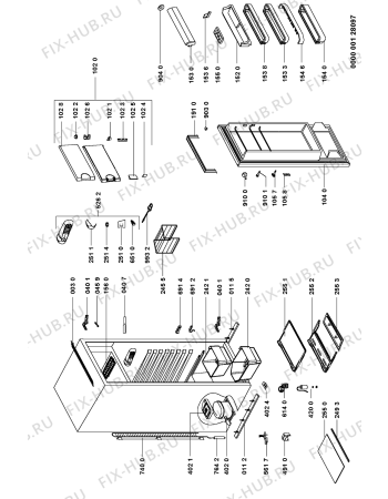 Схема №1 KVIE 2529/A-LH с изображением Всякое для холодильника Whirlpool 481231088391