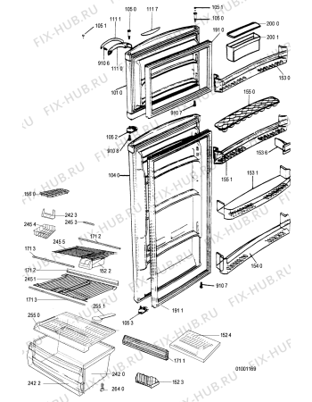 Схема №1 ARG 760 WBD 52 с изображением Лоток (форма) для холодильника Whirlpool 481241879744