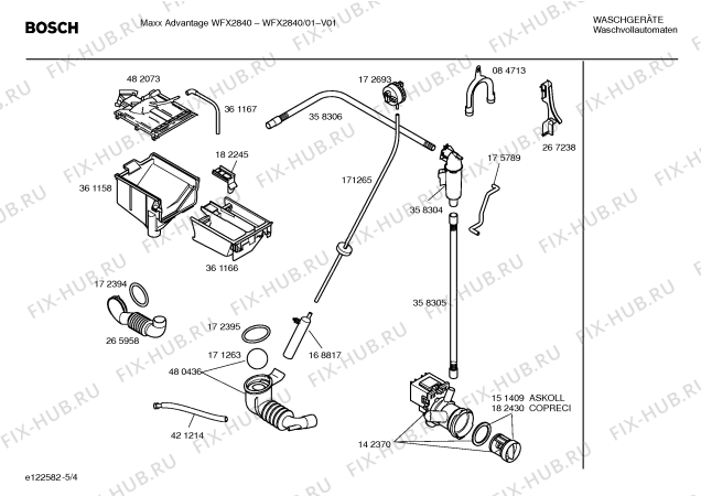 Схема №4 WFX2840 Maxx Advantage WFX2840 с изображением Таблица программ для стиралки Bosch 00588795