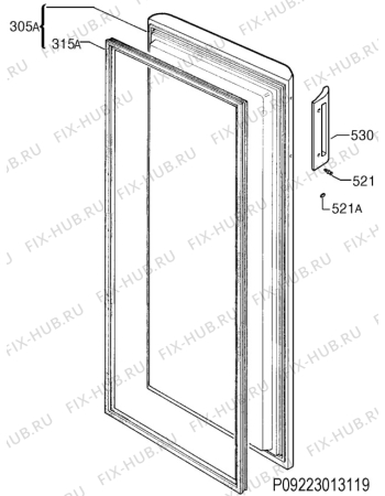 Взрыв-схема холодильника Zanker 104/817 - Схема узла Door 003