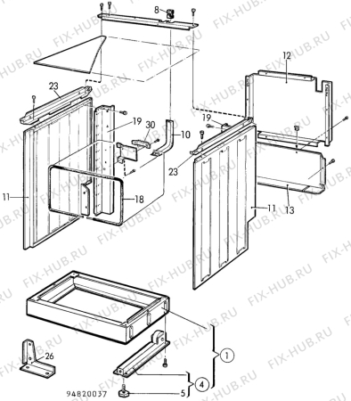 Взрыв-схема посудомоечной машины Electrolux EK6142 - Схема узла H10 Chassis