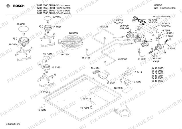 Взрыв-схема плиты (духовки) Bosch NHT655CEU - Схема узла 02