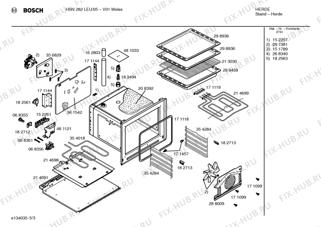Схема №4 HSN282LEU с изображением Инструкция по эксплуатации для духового шкафа Bosch 00529089