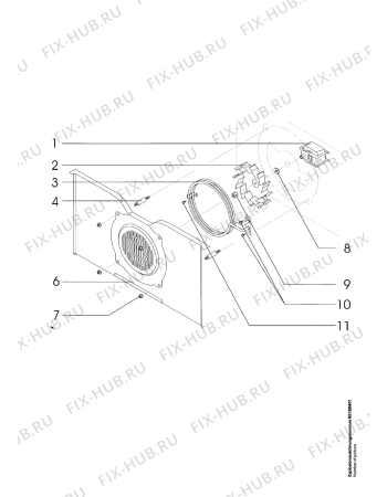 Взрыв-схема плиты (духовки) Aeg Electrolux B6139-M - Схема узла Hot air equipment