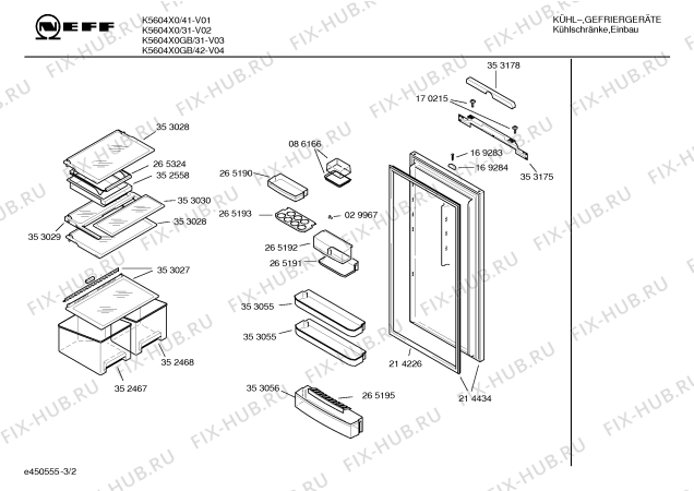 Взрыв-схема холодильника Neff K5604X0GB - Схема узла 02