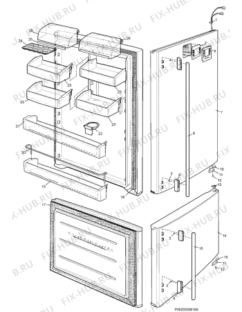 Взрыв-схема холодильника Electrolux ENB52810X - Схема узла Section 2