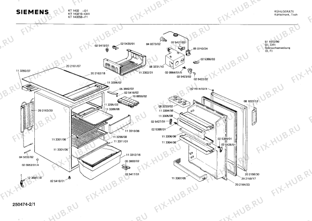 Схема №2 KT141005 с изображением Кронштейн для холодильной камеры Siemens 00025420