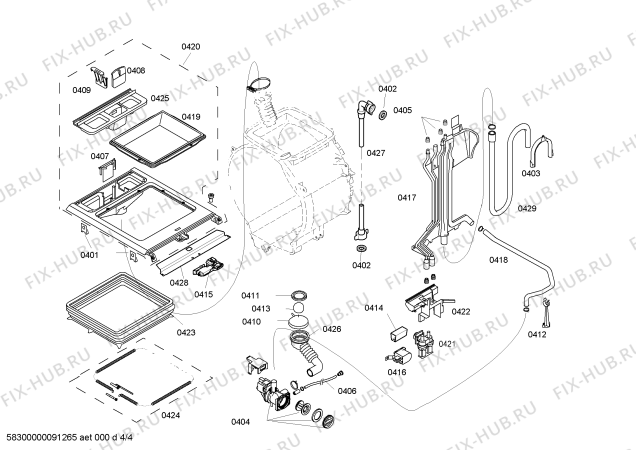 Взрыв-схема стиральной машины Siemens WXTS851EU SIWAMAT XTS 851 - Схема узла 04