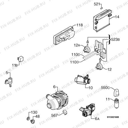 Взрыв-схема посудомоечной машины Rex Electrolux TT04E - Схема узла Electrical equipment 268