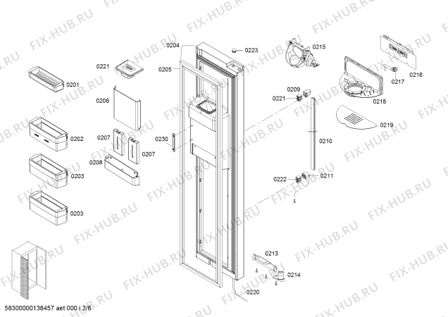 Схема №3 B22CS80SNS с изображением Испаритель для холодильной камеры Bosch 00682509