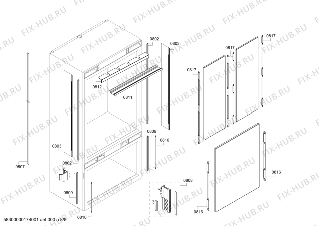 Схема №5 CI36BP01 с изображением Стеклопанель для холодильника Siemens 00684629