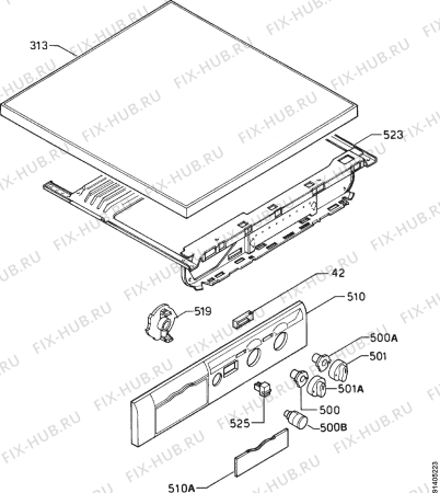 Взрыв-схема стиральной машины Zanussi WDS1002C - Схема узла Command panel 037