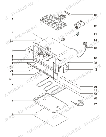 Взрыв-схема плиты (духовки) Electrolux EOB8947X - Схема узла Oven