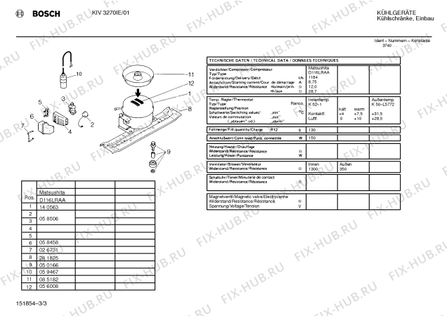 Взрыв-схема холодильника Bosch KIV3270IE - Схема узла 03