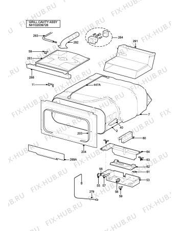 Взрыв-схема плиты (духовки) Parkinson Cowan CSIG500XN (STRATA) - Схема узла H10 Grill cavity assy