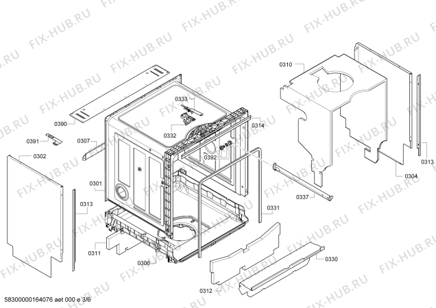 Взрыв-схема посудомоечной машины Bosch SMU50D45EU SilencePlus - Схема узла 03