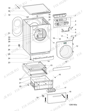 Схема №3 AQ92F09IT (F074928) с изображением Заслонка для стиралки Indesit C00290411