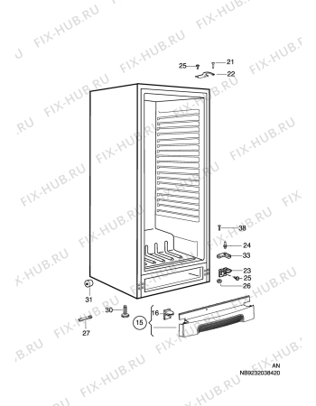 Взрыв-схема холодильника Electrolux ERC37300W8 - Схема узла C10 Cabinet