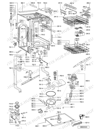 Схема №2 ADP 6960 WH с изображением Обшивка для электропосудомоечной машины Whirlpool 481245372367