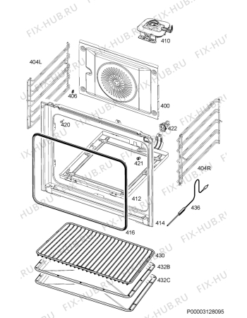 Взрыв-схема плиты (духовки) Aeg BD540C - Схема узла Oven