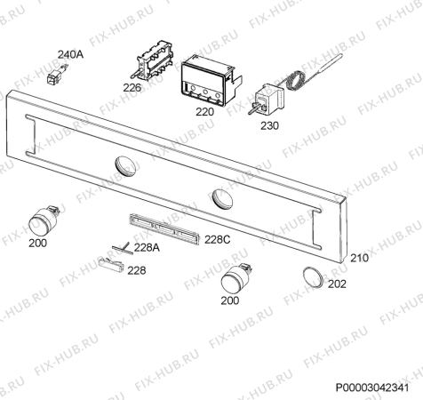 Взрыв-схема плиты (духовки) Aeg BE1400300X - Схема узла Command panel 037