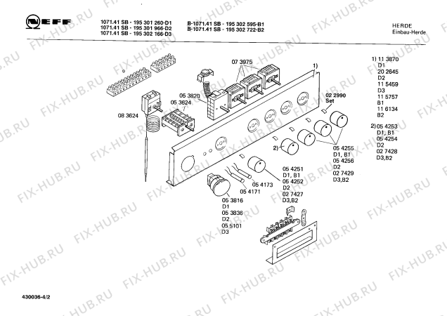 Схема №4 195301966 1071.41SB с изображением Панель для плиты (духовки) Bosch 00202645