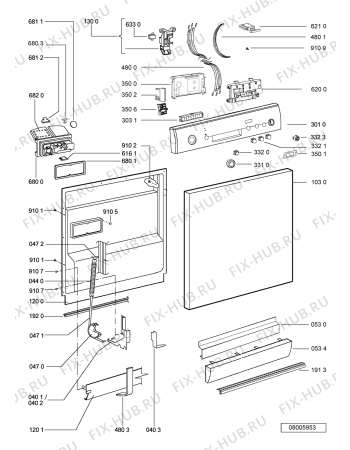 Схема №2 GSF 6625 PC IN с изображением Блок управления для электропосудомоечной машины Whirlpool 481221838744