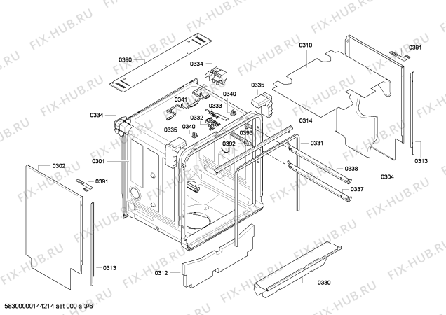 Схема №4 S41T69N2EU с изображением Передняя панель для посудомоечной машины Bosch 00676627